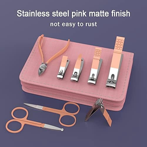 Manicure Set Personal Care, Nail Clipper Kit, Professional Nail Clipper Pedicure Set, Nail Tools with Luxurious Travel Case, Gifts for Men Women Family Friend, 31 Pieces (Pink)