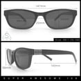 thumbnail image 3 of Womens Classy Narrow Rectangle Horn Rim Plastic Fashion Sunglasses All Black, 3 of 8