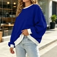 thumbnail image 5 of NominalSnug Womens Oversized Sweatshirts Crewneck Long Sleeve Pullover 2026 Cute Color Block Casual Fleece Tops, 5 of 8