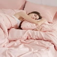 thumbnail image 3 of U by Bedsure Pink Comforter Set Queen - Bed in a Bag Queen 7 Pieces, Pintuck Bedding Sets Pink Bed Set with Comforter, Sheets, Pillowcases & Shams, 3 of 7