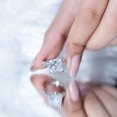 thumbnail image 6 of Rosec Jewels IGI Certified Lab Grown Diamond Solitaire Engagement Ring - 4 Carat Princess Cut Diamond Ring for Women (E-VS1 Grade), 14K White Gold, US 11.50, 6 of 9