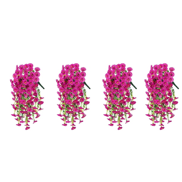 HWRETIE - Enredadera artificial de gloria de la mañana,eucalipto de 5 tenedores,planta de imitación de seda,ratán para colgar en la pared de casa o boda,75 cm,4 unidades