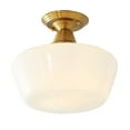 thumbnail image 3 of Aiwen Simple Farmhouse Decorative Glass Shade Semi Flush Mount Ceiling Lamp, 3 of 6