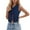 Blue 1, variant on Lixiuxyad Popcorn Tops for Women Women's Washed Belted Vest Stylish And Versatile