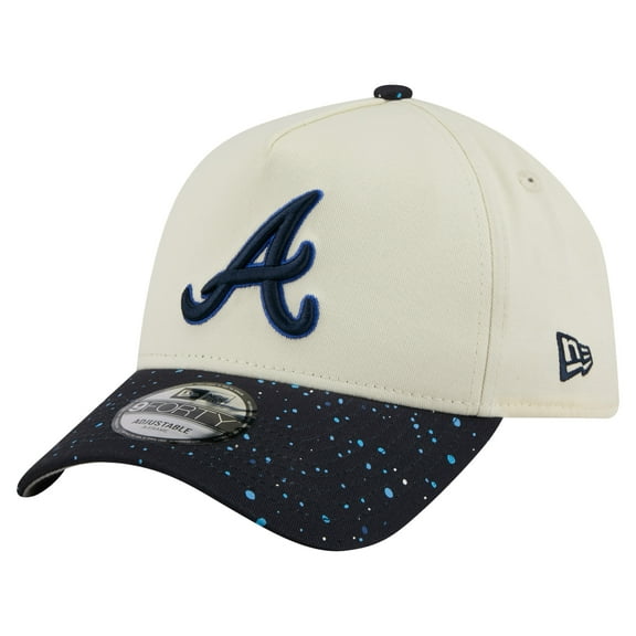 Men's New Era  Cream Atlanta Braves Speckle A-Frame 9FORTY Adjustable Hat