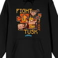 thumbnail image 2 of Minecraft Legends Fight Tusk Hoof Long Sleeve Black Adult Hooded Sweatshirt-5XLB, 2 of 7