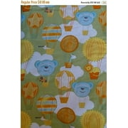 Clearance~Flannel Fabric, Animals in Balloons, by Cathy Loo for David Textiles