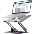 thumbnail image 1 of Skrebba Laptop Stand, Laptop Riser with Heat-Vent to Elevate Laptop, Adjustable Height Laptop Stand Holder with Slide-Proof Silicone and Protective Hooks, for MacBook Pro/Air (Dark Grey), 1 of 6