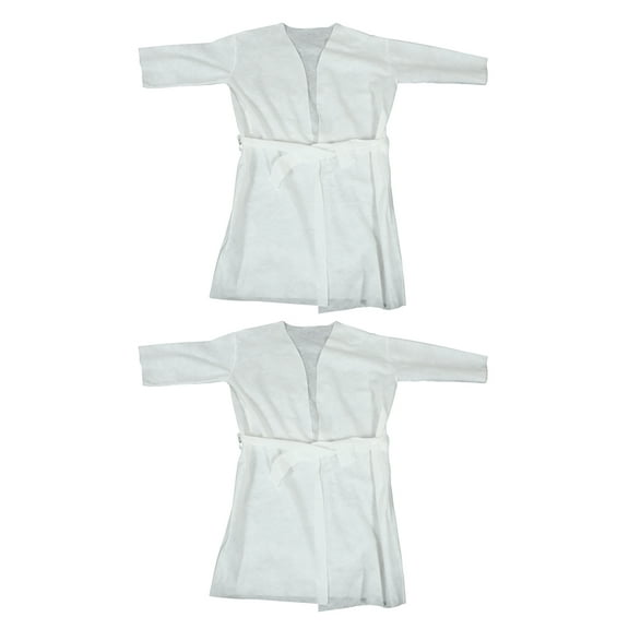 LOLIPPYY 2Pcs Disposable White Bathrobe Cotton Material Safe Foldable Bath Clothing