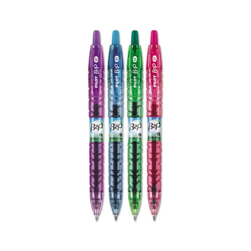 B2P Bottle-2-Pen Recycled Retractable Gel Pen 0.7mm, Assorted Ink/Barrel, 4/Pack