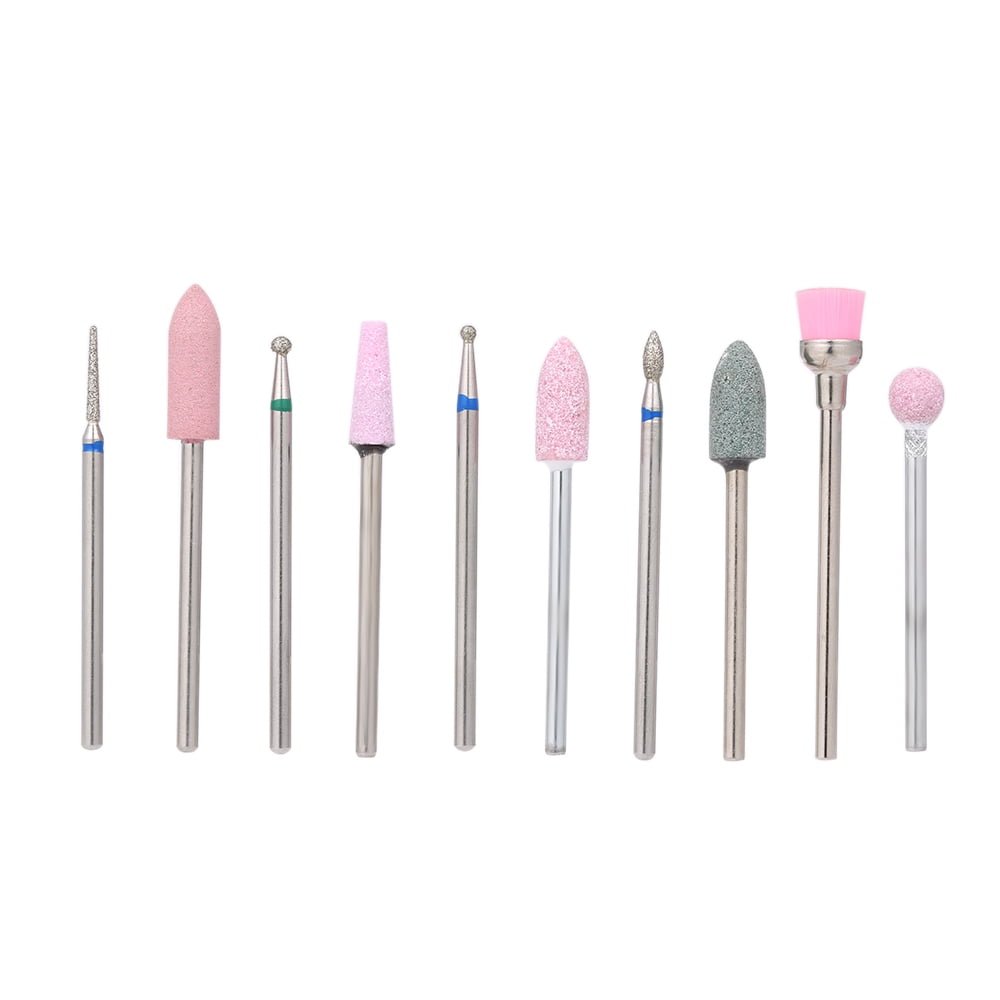 Tomshoo 10pcs Nail Drill Bits Cuticle Cleaner Dust Drill Brush Rotary ...