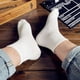 thumbnail image 3 of Xiao Hua Calcetines de algodón para hombre, 6 pares de calcetines azules de talla única, transpirables y de verano, con puntera sin costuras y puños elásticos, ideales para uso diario y de negocios., 3 of 4