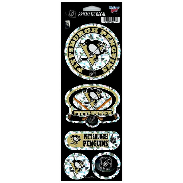 Wincraft Pittsburgh Penguins Prismatic 4"x11" Shiny Decals Sticker Sheet