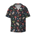 thumbnail image 5 of Daiia Forest Flora and Insects Men's Linen Shirts Short Sleeve Casual Shirts Button Down Shirt for Men Beach Summer Wedding Shirt-Medium, 5 of 6