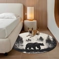 thumbnail image 2 of Round Area Rug 6ft, Black Bear Non-slip Area Rugs Carpet for Living Room/Bedroom/Bathroom/Kitchen, Farmhouse Forest Animals Vintage Washable Throw Floor Mat Indoor Outdoor Entrance Doormat, 2 of 9