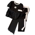 thumbnail image 5 of Casual Sportswear Set For Women In Summer, Lightweight And Stylish, Featuring Trendy Wide-Leg Pants In A Fashionable Two-Piece Outfit., 5 of 5