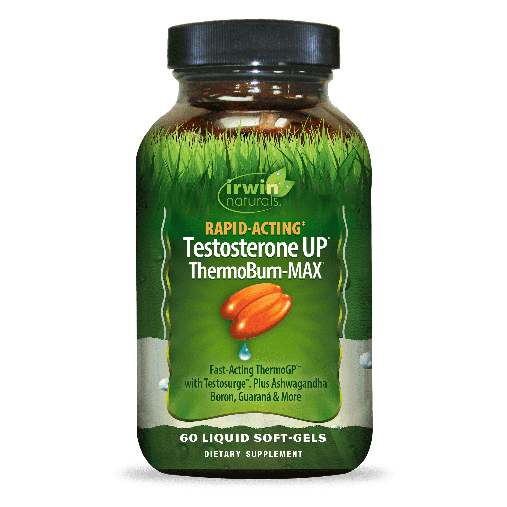 Irwin Naturals Rapid-Acting Testosterone UP ThermoBurn-MAX – 60 Liquid Soft-Gels