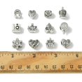 thumbnail image 6 of 60Pcs 12 Style Tibetan Style Alloy European Beads Large Hole Beads Mixed Shapes Silver 9~14.5x8.5~13.5x6.5~9mm Hole: 4~5.7mm 5pcs/style, 6 of 7