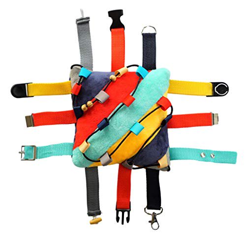 Sensory4u Sensory Buckle Pillow Fine Motor Development Toy Activity - Plus Threading Counting and Sorting Skills and Tying All in One