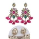 thumbnail image 2 of Nuevos pendientes de clip bohemios para mujer, pendientes con borlas de flores y diamantes de imitación de colores, E1498 C blanco AB BK, 2 of 5