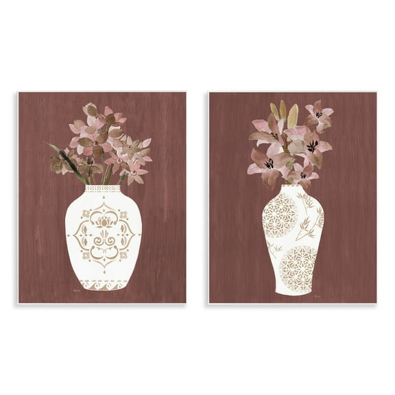 Stupell Industries Rustic Boho Bouquets Plants & Flowers Painting Unframed Art Print Wall Art, 11 x 14, Set of 2