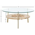 thumbnail image 3 of Safavieh Flora 2-Tier Glass Round Coffee Table, Natural/Brass, 3 of 8