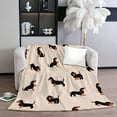 thumbnail image 2 of Cute Dachshund Blanket Soft Flannel Cartoon Printed Blanket for Sofa, Bedroom, Dormitory, Nap Blanket, 2 of 9