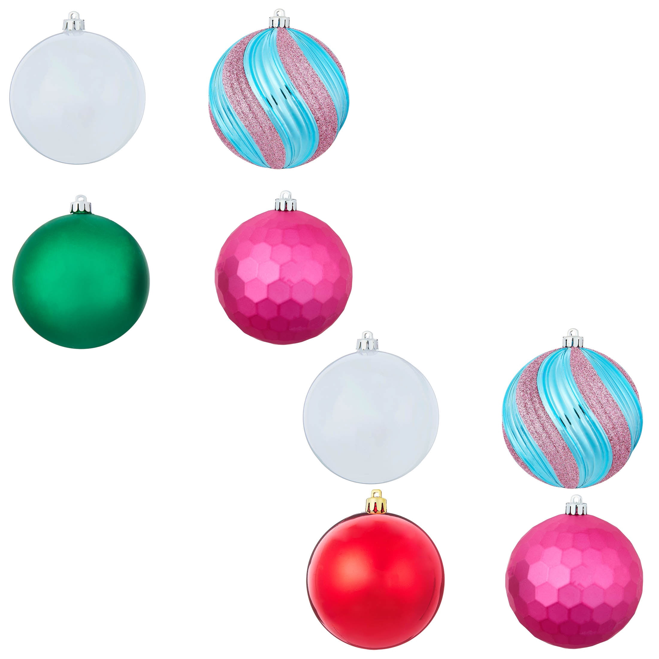 8-Count Multicolor Ball Shatterproof Christmas Ornaments, 4.5", by Holiday Time