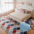 thumbnail image 4 of CozyDesg 5ftx7ft Area Rugs,Shag Fluffy Checkered Rugs for Living Room,Bedroom,Modern Room Decor Carpet, Non-Slip Floor Rug,Colorful A, 4 of 9
