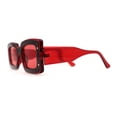 thumbnail image 3 of Womens Mod Rectangle Inset Fancy Pattern Frame Sunglasses All Red, 3 of 4