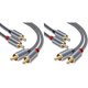 thumbnail image 2 of 3X Cable Estéreo RCA, [6 Pies / 1,8 M, Doble Blindado Chapado En Oro] Cable de Audio Estéreo 2RCA Macho A 2RCA Macho, 2 of 9