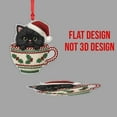 thumbnail image 4 of ViciArt Black Cat Ornament – Kitten in Holiday Teacup with Santa Hat, Laser Cut Christmas Decor, 4 of 4
