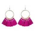 thumbnail image 1 of Colorful Round Hoop Allergy Free Earring Bohemia ear stud Tassel Style Colorful Thread Tassel Pendants Earring, 1 of 9
