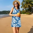thumbnail image 3 of KLL Leaves And Flowers Pattern Womens Summer Dresses 2025,Loose Round Neck Sleeveless Sundresses Tank Dresses with Pockets, 3 of 7