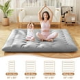 thumbnail image 5 of Costway King Futon Mattress Japanese Floor Pad Washable Cover Carry Bag Gray, 5 of 10
