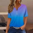 thumbnail image 6 of cocolona Womens Summer Tops 2025 Button V Neck Short Sleeve T-shirts Fashion Casual Loose Dressy Blouses Gradient Print Tees S-3XL, 6 of 6