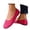 Hot Pink, variant on On Casual Loafers Solid Color Round Toe Flock Upper Flat Heel Comfortable Shoes for Daily Leisure Wear