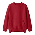 thumbnail image 6 of ATOGUTA Girls Crewneck Sweatshirt Red Kids Long Sleeve Sweatshirts Casual Fashion Spring Fall Clothes with Pockets Size 3T-14, 6 of 8