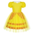 thumbnail image 5 of Guvpev G'irl's Princess Dress Tulle Skirt & Ruffle Sleeve Halloween Cosplay Costume Party Fancy Dress up 3-12 Years, 5 of 16