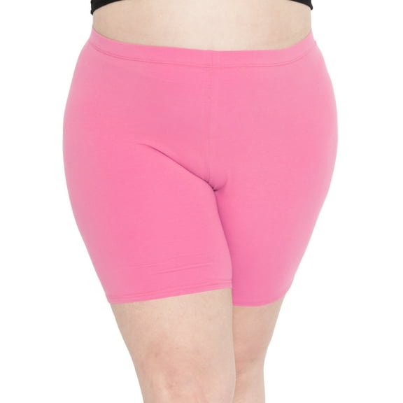 Stretch Is Comfort Women's Plus Size Cotton Biker Shorts Light Pink 7X