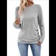 thumbnail image 2 of Camisa de Larga con Puños Abotonados para Mujer, Suéter Informal de Otoño, Moda Gris S, 2 of 10