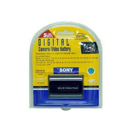 Sakar CB-50M - Camcorder battery - Li-Ion - 1300 mAh - for Sony DSR-PDX10; Handycam CCD-TRV608; Mavica-MVC-CD200, CD250, CD300, CD350, CD400, CD500
