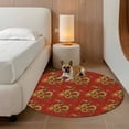 thumbnail image 2 of Red Chinese Dragon Round Area Rug 3Ft Washable Small Circle Rugs for Kitchen Entryway, Vintage Chic Flowers Leaf Textured Non-Slip Carpet Floor Mats Indoor Outdoor Carpet Runner Aesthetic Home Decor, 2 of 8