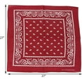 thumbnail image 5 of Motique Accessories Extra Large Paisley Bandana 27x27 inch, 5 of 5