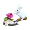 thumbnail image 2 of Decoraciones de conejito de Pascua Primavera Interior Exterior Decoración solar para el hogar Figuras de conejito Conejo de resina, 2 of 6