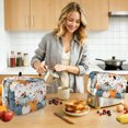 thumbnail image 4 of Pumpkins Fall Toaster Cover 4 Slice, Thanksgiving Eucalyptus Leaves Farmhouse Dustproof Bakeware Oven Protector with Top Hook, Waterproof Small Kitchen Appliance Toasters Dust Cover, 12"x11"x8", 4 of 6