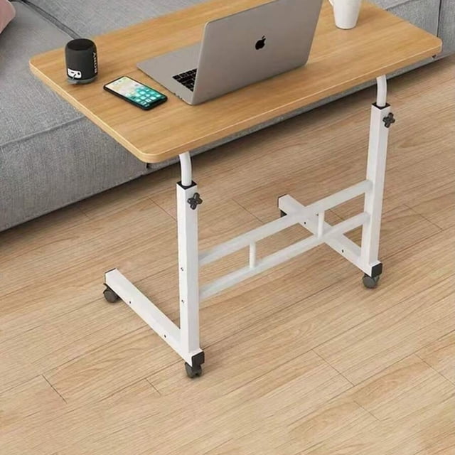 Mesa Auxiliar Móvil Ajustable en Altura con Ruedas, Mesa Auxiliar Ajustable para TV, Mesa Cómoda para Laptop, Bandejas para Cenas, Bandeja para Comer la Cena en la TV, Bandeja para Comer en la Cama