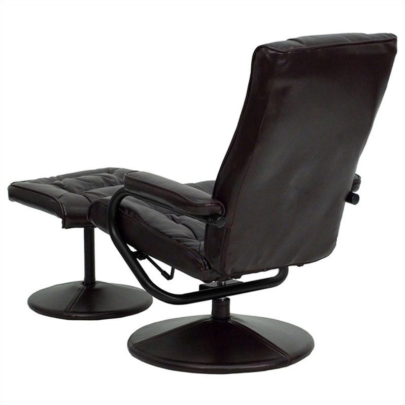 Flash Furniture Contemporary Recliner And Ottoman In Brown Black