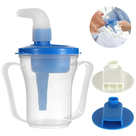 Dysphagia Regulating Drinking Cup, 5cc-15cc Flow Control, Spill-Proof Spout, Dual Handles, Portable Slow Dysphagia Cups for Home Bed Hospital Elderly Patient Senior