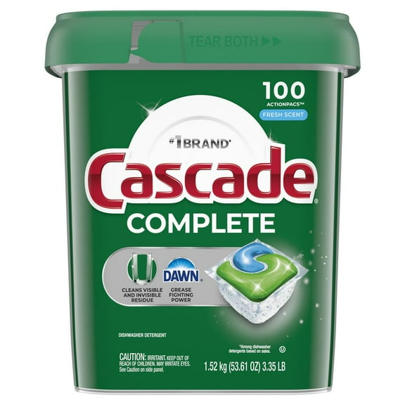 Cascade Actionpacs Complete Fresh Scent - 100 ct- Pack of 2